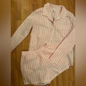 Fashion Nova NWT Pink Striped PJ’s XS